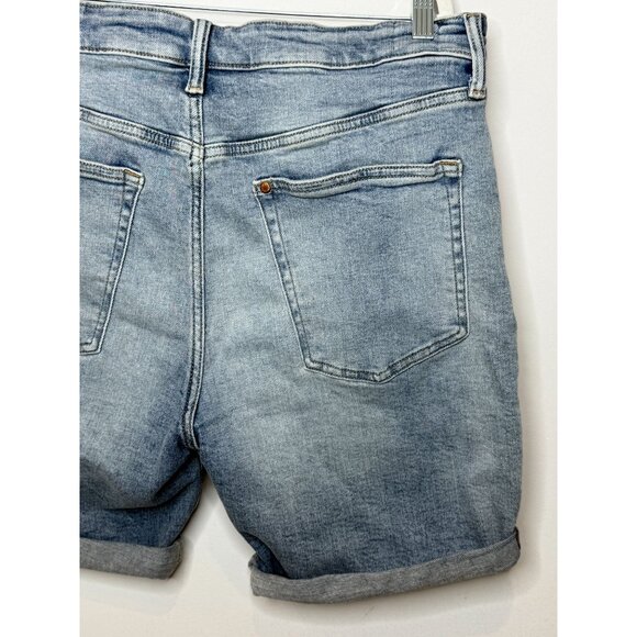 H and M Shorts Mens Denim Jean Short Slim Fit Sz 36 Jorts Cuff Stretch Light - Picture 8 of 15